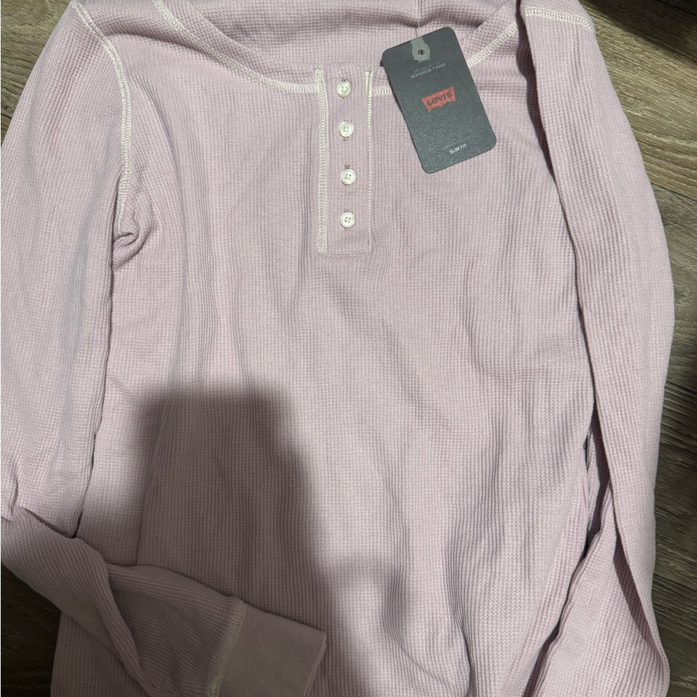 Levi's Soft Pink Button-Up Henley